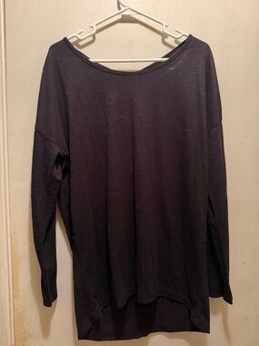 Xersion Black Long Sleeve Scoop-Neck Top